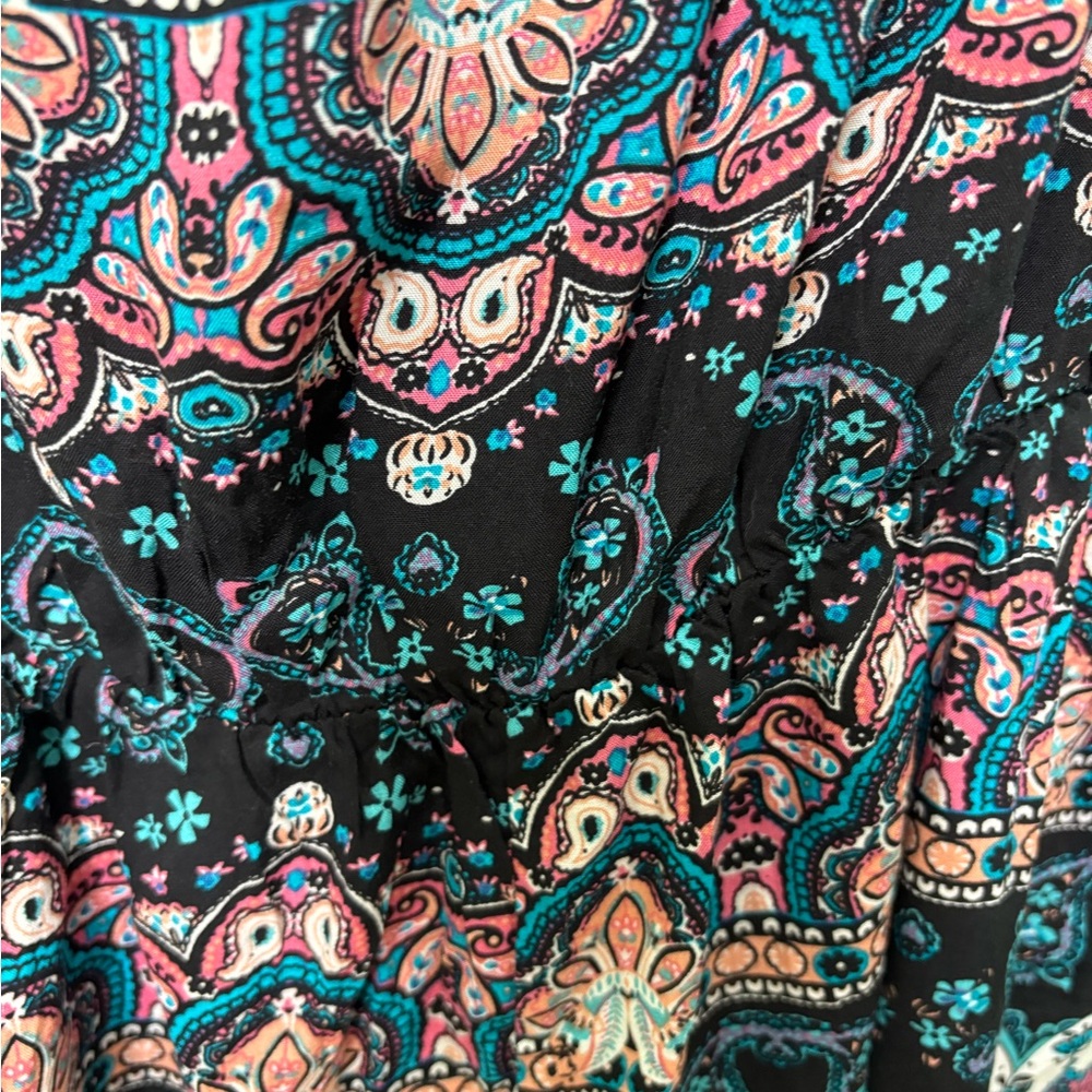 Bohemian Teal & Black Printed Jumpsuit - Picture 6 of 12
